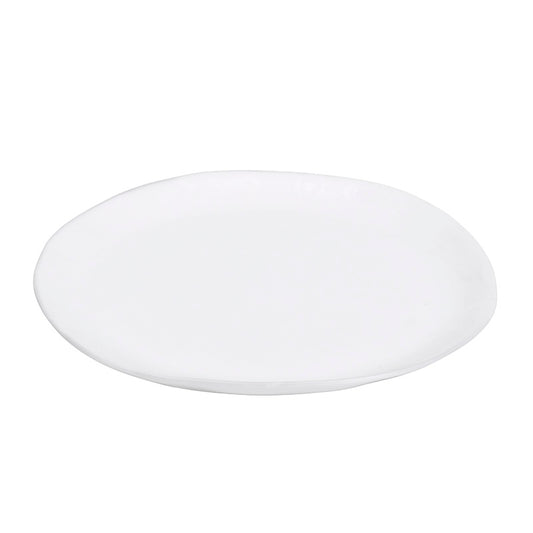 Loza Porcelino Blanco Ovalado Set de 4 Platos de  Postre 23 cm