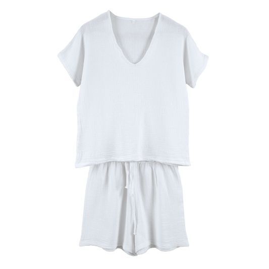 Symi Loungewear Short / Polera Blanc