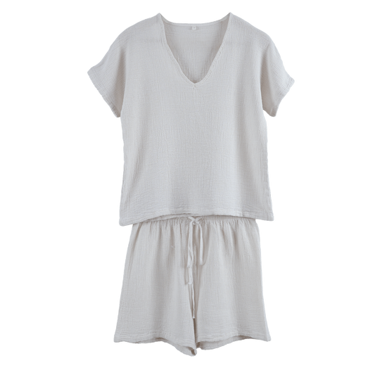 Symi Loungewear Short / Polera Craie