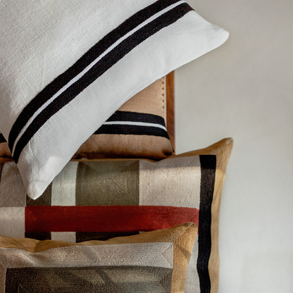 Funda Cojín Lino Bordado Skagen Blanc 40x60 cm