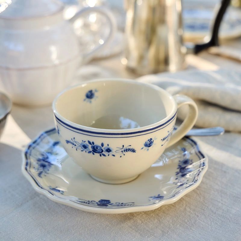 6 Tazas Té con Platillo VILA 26 cl Beige-Blue