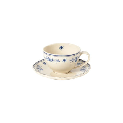 6 Tazas Té con Platillo VILA 26 cl Beige-Blue