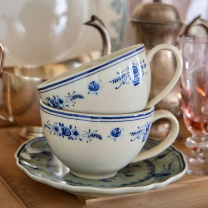 6 Tazas Té con Platillo VILA 26 cl Beige-Blue