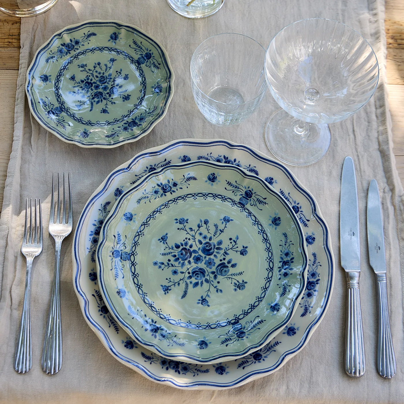 6 Platos Aperitivo VILA 17cm Olive-Blue
