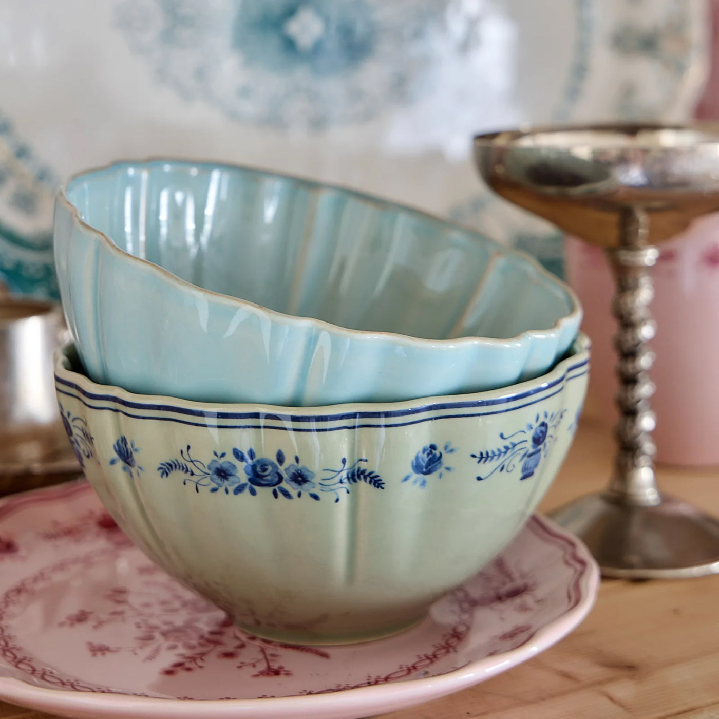 6 Bowls Sopa/Cereal VILA 16 cm Olive-Blue