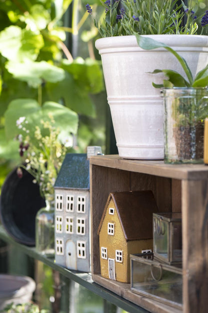 Caja de Vidrio con Argolla Color Bronce 21,5x21,5 cm