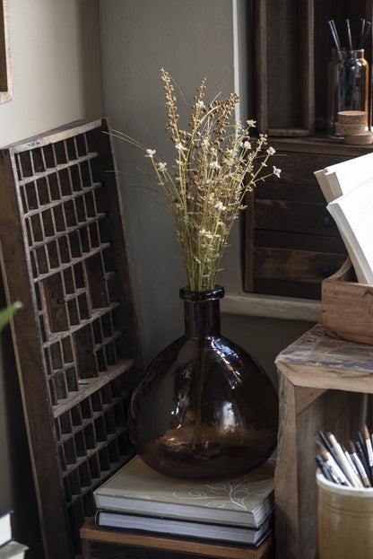 Botellón Florero de Vidrio Large Café Handblown