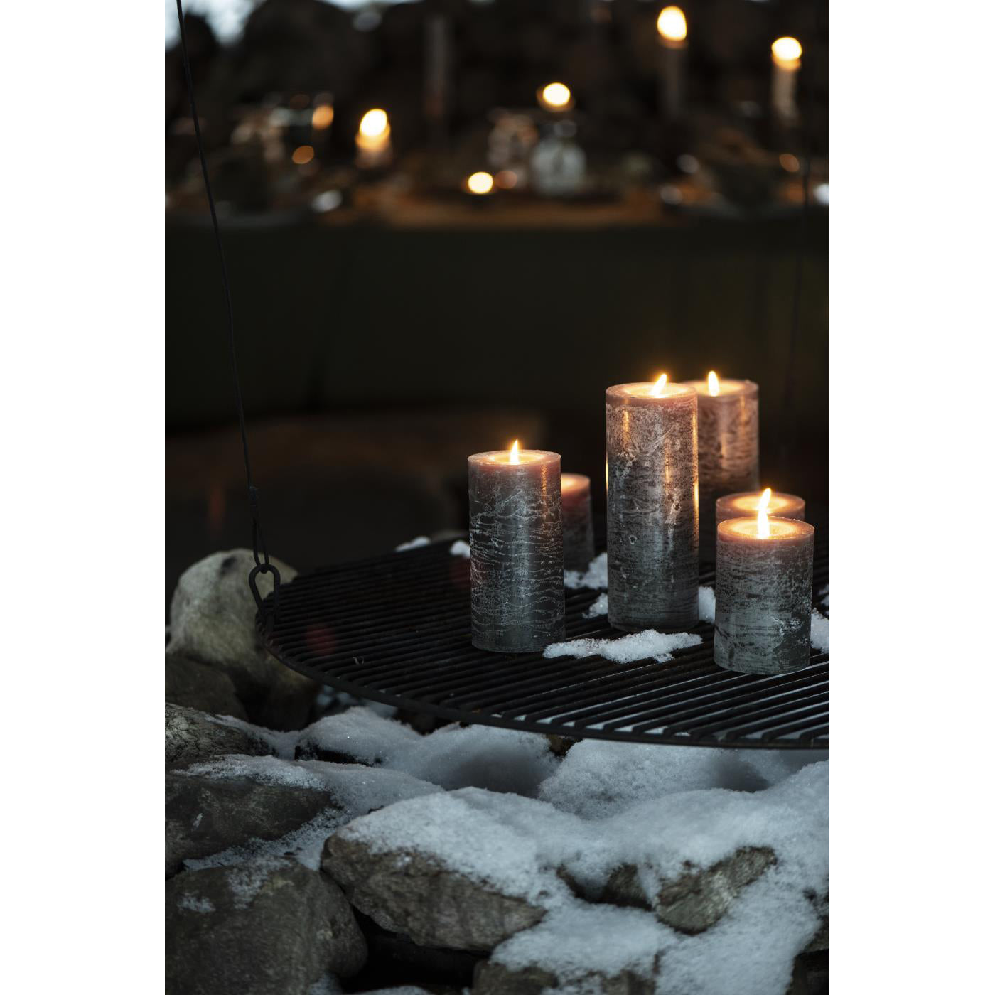 Vela Rústica Gris Ø:7 H:18