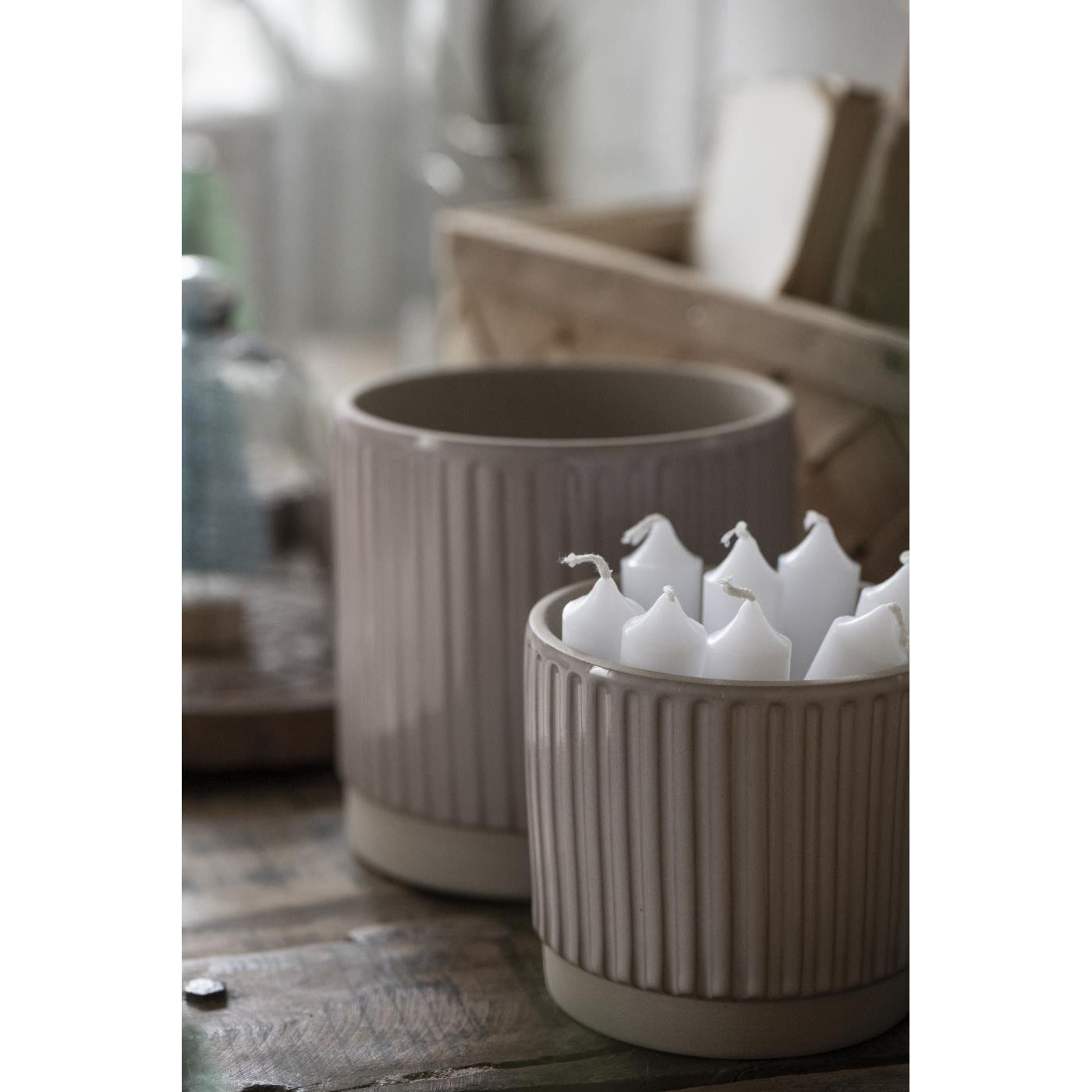 Vela Dinner Pequeña Blanca Ø:2.2 H:11