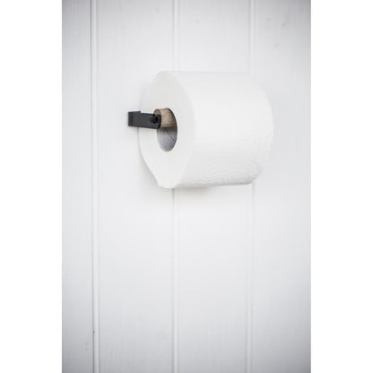 Soporte Papel Higiénico Negro Recto Barra Madera