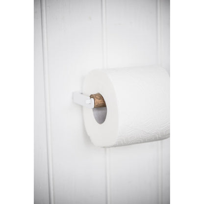 Soporte Papel Higiénico Blanco Recto Barra Madera