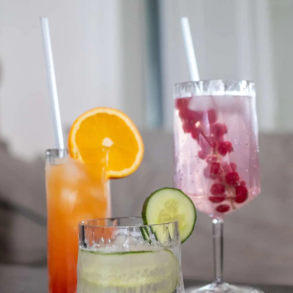 Set 8 bombillas transparente con cepillo CHEERS STRAWS