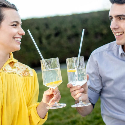 Set 8 bombillas transparente con cepillo CHEERS STRAWS