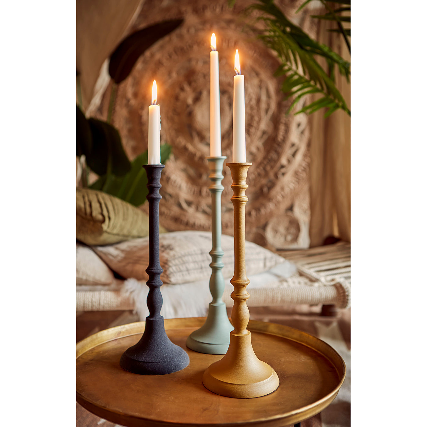 Freja Candelabro Verde Grisáceo