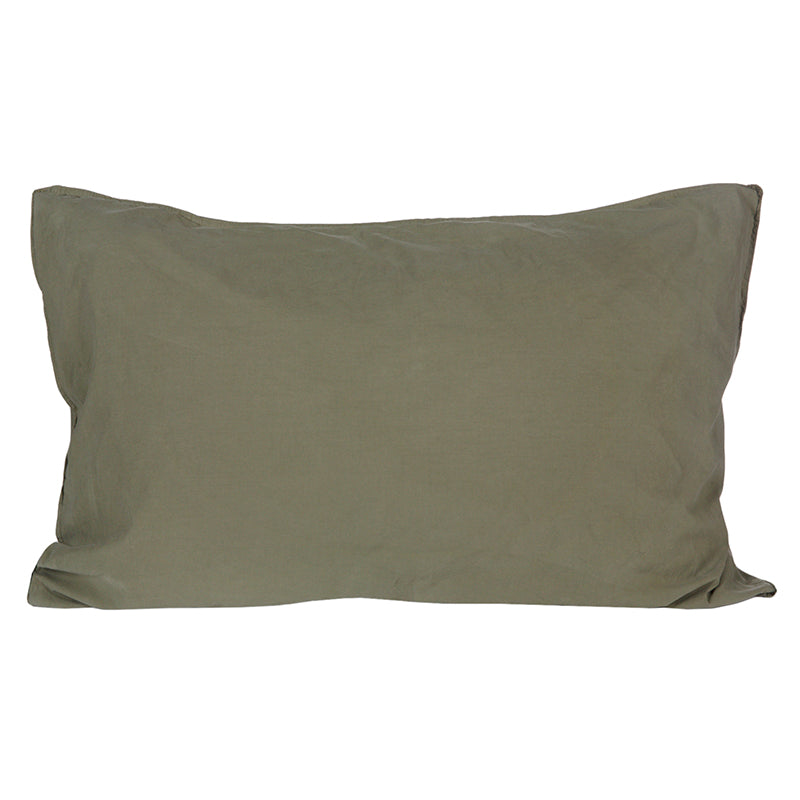 Funda Almohada Algodón Percal  Kaki