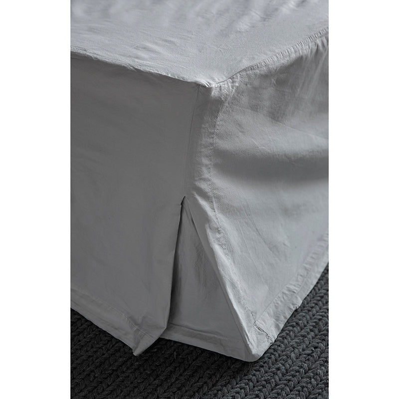 Faldón De Cama De Algodón Orgánico 160x200 Cm, Altura 45 Cm, Color Gris Oscuro - Lavable A Máquina, Diseño Escandinavo
